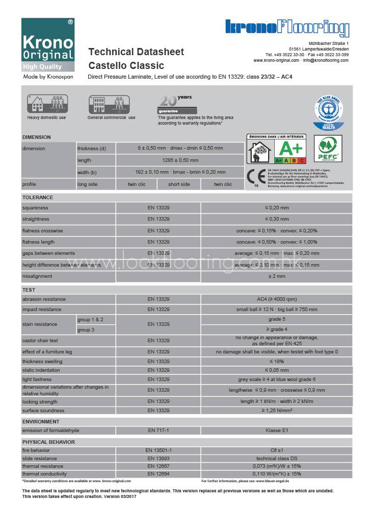 Krono_original_Castello_Technical_Datasheet